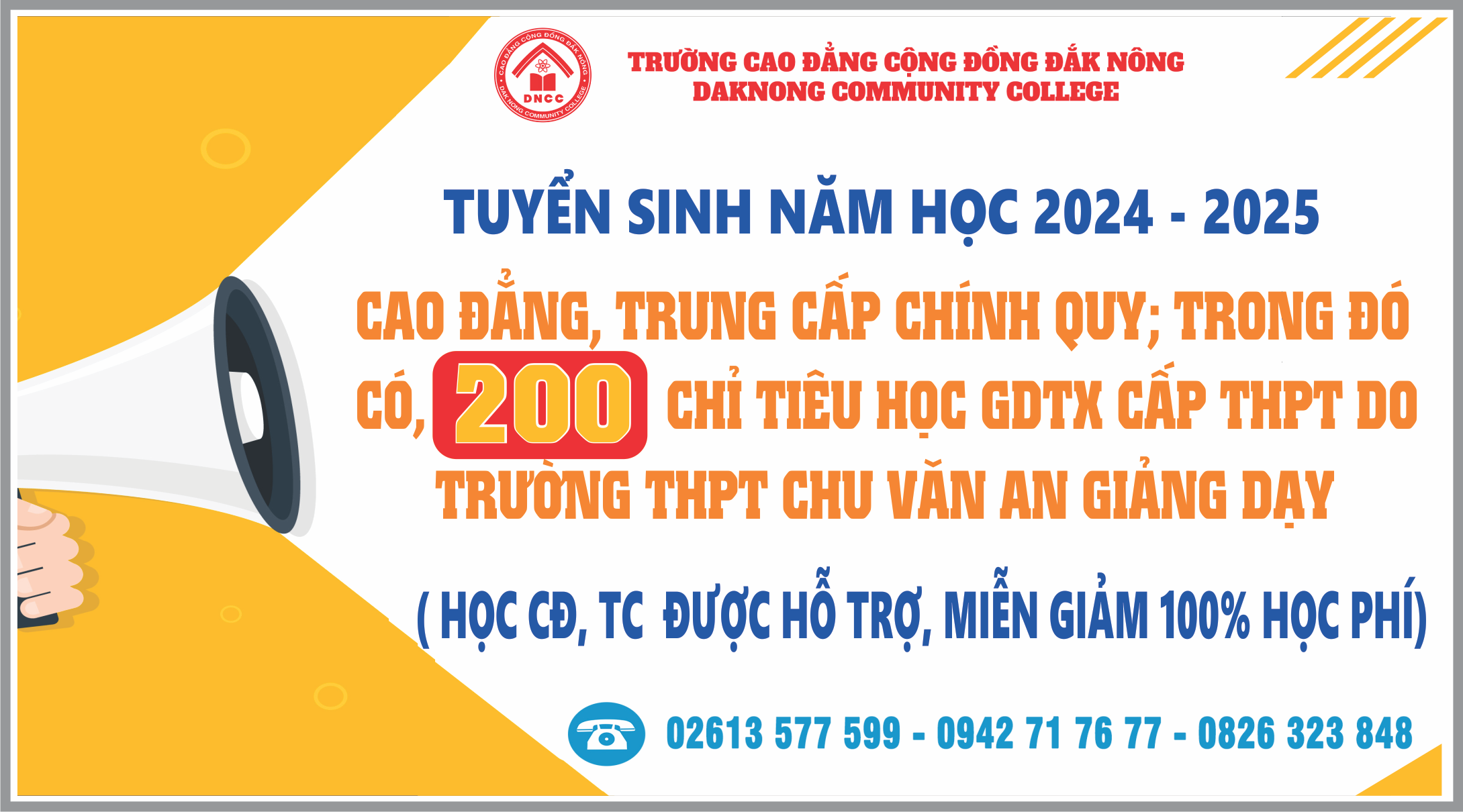 sòng bạc đà nẵng
 Miễn 100% học phí cho học sinh, sinh viên đăng ký học trung cấp, cao đẳng năm 2024